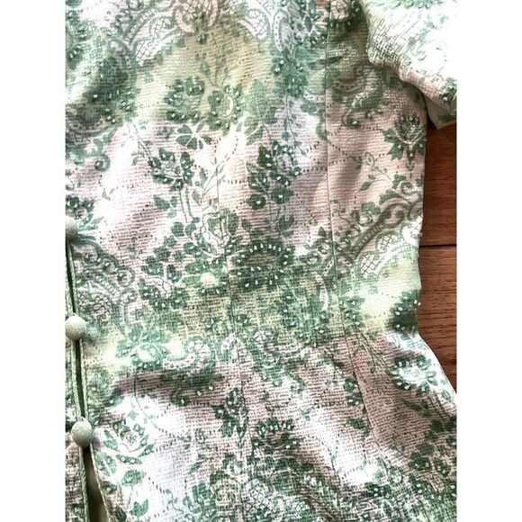 VTG Papell Women's Silk Mandarin Style Short Sleeve Top Size 12 - Picture 7 of 8